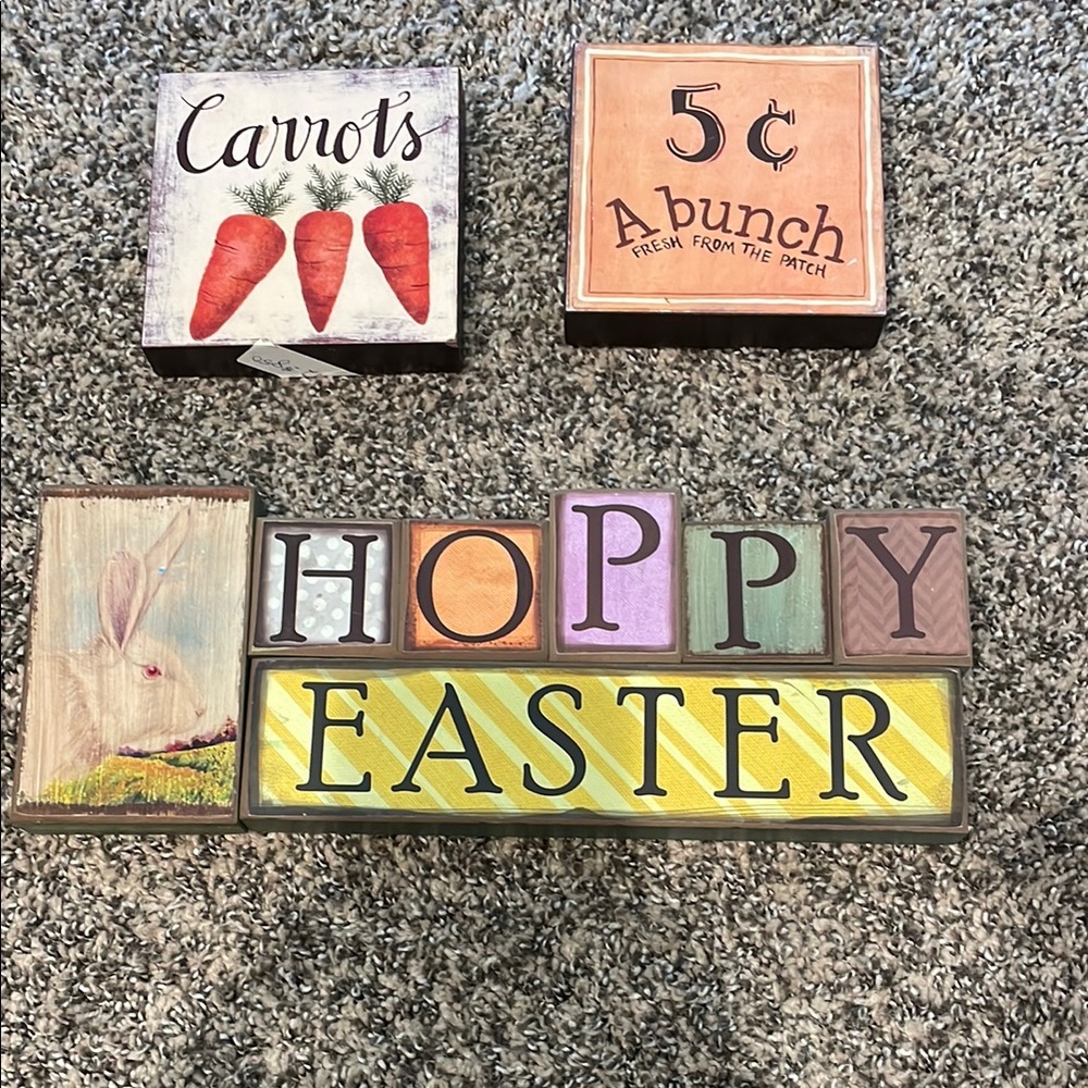 Easter and Spring Decorative Signs Set